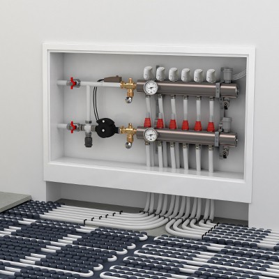 What are the components of water underfloor heating system?