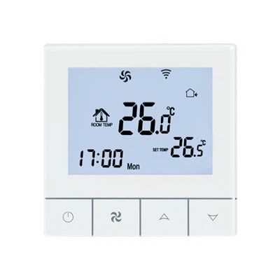 White Frame And Backlight Touch Screen Fan Coil Thermostat TDS75-AC